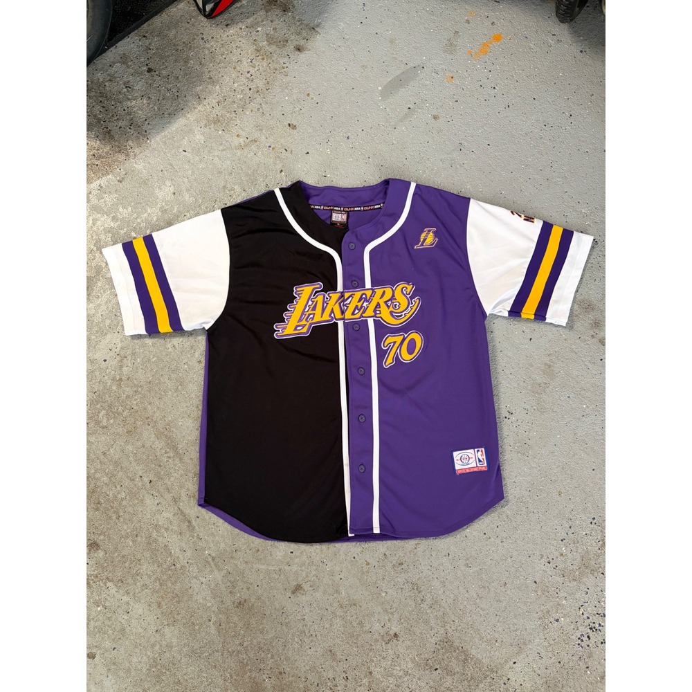 Vintage UNK NBA Los Angeles Lakers Split Jersey Mens XL Purple Black Baseball